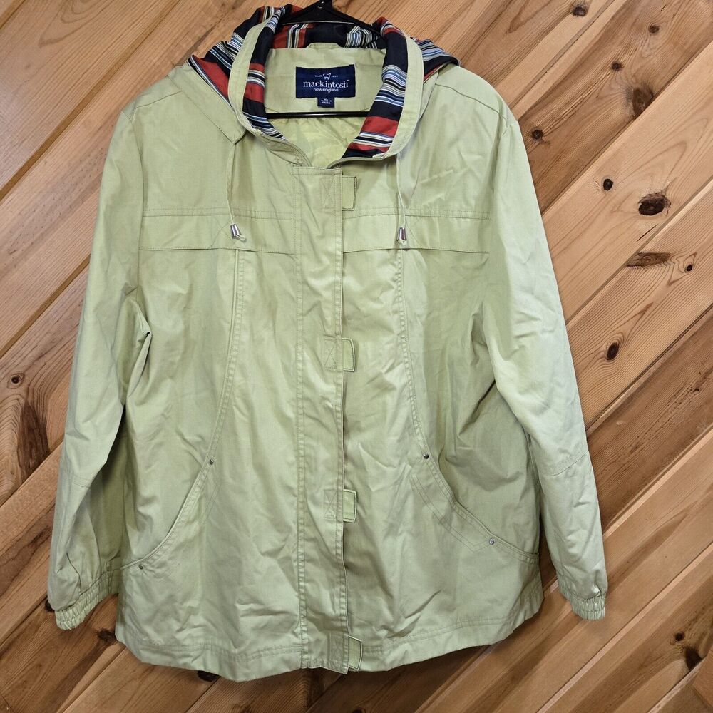 Vintage Mackintosh New England Green Jacket Women's size XL Zip Lightweight